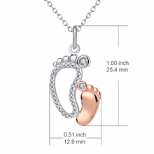 Load image into Gallery viewer, Mother-Child Feet Rose Gold Pendant