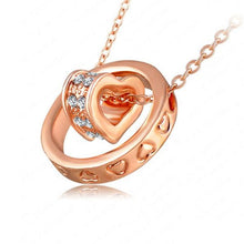Load image into Gallery viewer, Double Heart Ring Necklace