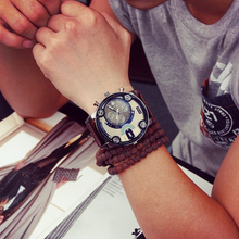 Load image into Gallery viewer, Men's Leather Band Steel Shell Watch