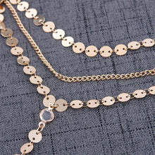 Load image into Gallery viewer, Sequin Rhinestone Tassel Necklace
