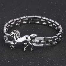 Load image into Gallery viewer, Punk Horse Stainless Steel Charm Bracelet