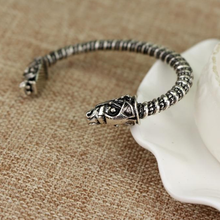 Load image into Gallery viewer, Two Headed Wolf Cuff Bangle