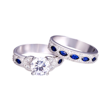 Load image into Gallery viewer, Solid Sapphire Crystal Ring Set