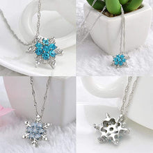 Load image into Gallery viewer, Blue Crystal Snowflake Zircon Flower Silver Necklaces & Pendant