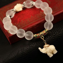 Load image into Gallery viewer, Natural Frosted Elephant Bracelet