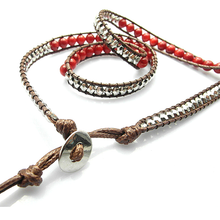 Load image into Gallery viewer, Red Desert Hex Wrap Bracelet