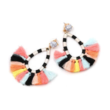 Load image into Gallery viewer, Bohemian Marble Tassel Drop Earrings