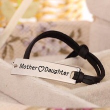 Load image into Gallery viewer, Mother Love Daughter Leather Strap Bracelet