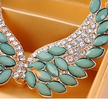 Load image into Gallery viewer, Turquoise Beads Angel Wing Statement Necklace