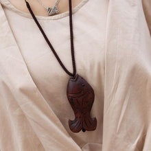 Load image into Gallery viewer, Wooden Fish Necklace