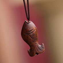 Load image into Gallery viewer, Wooden Fish Necklace