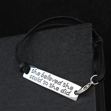 Load image into Gallery viewer, She Believed She Could So She Did Hand Stamped Bracelet