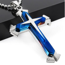 Load image into Gallery viewer, Stainless Steel Dual Tone Men's Cross Pendant