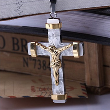 Load image into Gallery viewer, 24K Gold Plated Two Tone Cross Pendant