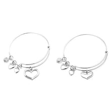 Load image into Gallery viewer, Mother Daughter Charm Bangle Set