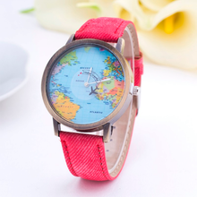 Load image into Gallery viewer, Denim World Map Watch