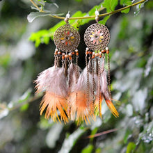 Load image into Gallery viewer, Dream Catcher Feather Tribal Earring
