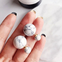 Load image into Gallery viewer, Double Side Marble Ball Earrings
