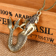 Load image into Gallery viewer, Little Mermaid Copper Pendant Necklace
