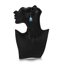 Load image into Gallery viewer, Vintage Oval Dangle Aquamarine Earrings
