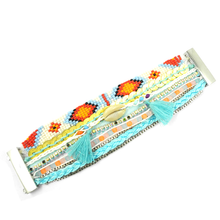 Load image into Gallery viewer, Marble White Kodi Tassel Bracelet
