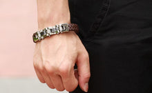 Load image into Gallery viewer, Armageddon Wing Men&#39;s Stainless Steel Bracelet (Brown)
