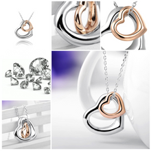 Load image into Gallery viewer, Double Heart Gold-Silver Overlay Pendant

