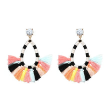 Load image into Gallery viewer, Bohemian Marble Tassel Drop Earrings

