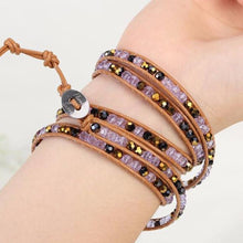 Load image into Gallery viewer, Purple Gold Wrap Bracelet
