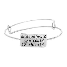 Load image into Gallery viewer, She Believed Adjustable Charm Bangle

