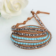 Load image into Gallery viewer, Turquoise Hex Wrap Bracelet
