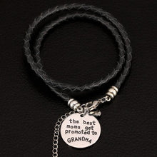 Load image into Gallery viewer, The Best Moms Get Promoted to Grandma - Handstamped Bracelet
