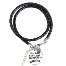 Load image into Gallery viewer, The Best Moms Get Promoted to Grandma - Handstamped Bracelet
