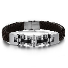 Load image into Gallery viewer, Armageddon Wing Men&#39;s Stainless Steel Bracelet (Brown)
