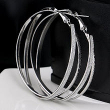 Load image into Gallery viewer, Double Band Stardust Hoop Earrings

