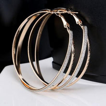 Load image into Gallery viewer, Double Band Stardust Hoop Earrings
