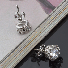 Load image into Gallery viewer, Silver Crown Earrings
