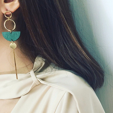 Load image into Gallery viewer, Green Wood Earrings
