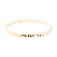 Load image into Gallery viewer, Love Laugh Live Engraved Bangle
