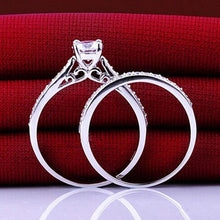 Load image into Gallery viewer, Charm Silver Crystal Couples Rings
